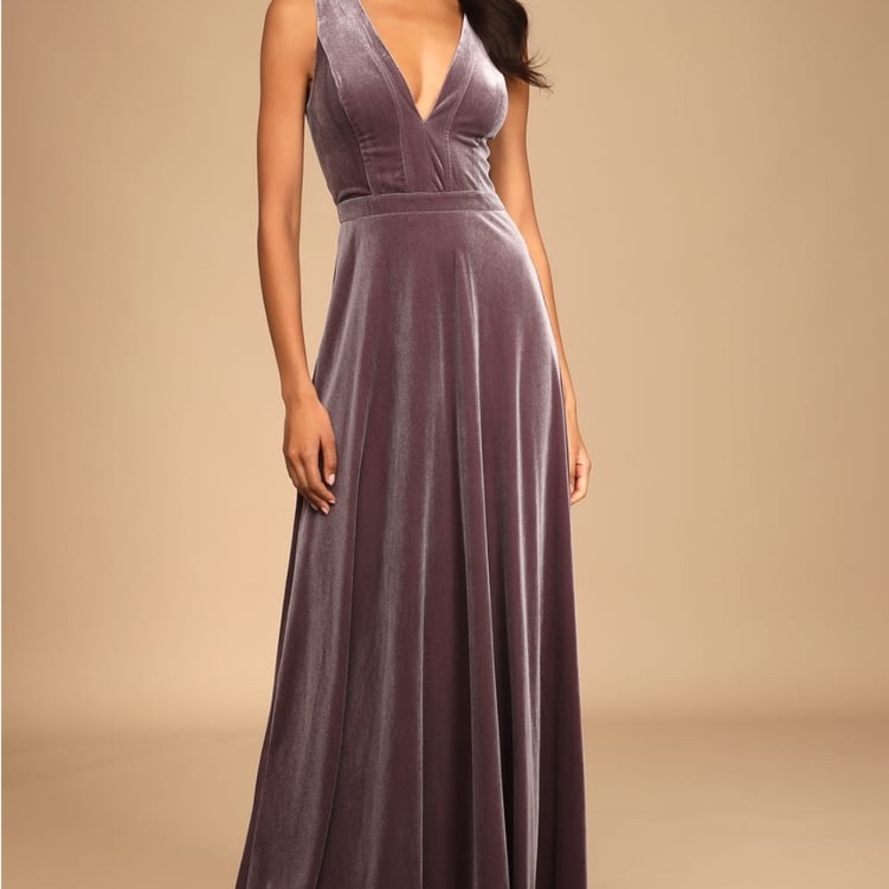 Beautiful Night Dusty Purple Velvet Sleeveless Maxi Dress LuLu's